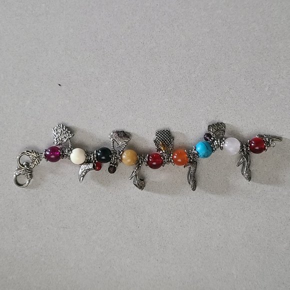 Charm Bracelet with Colorful Beads and Shoes/Purses Charms - Picture 2 of 8